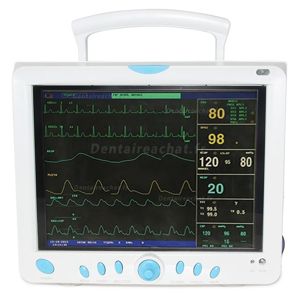 CONTEC® CMS9000 Moniteur multiparamétrique (ECG, NIBP, SPO2, Respiration, Température, fréquence de pouls)